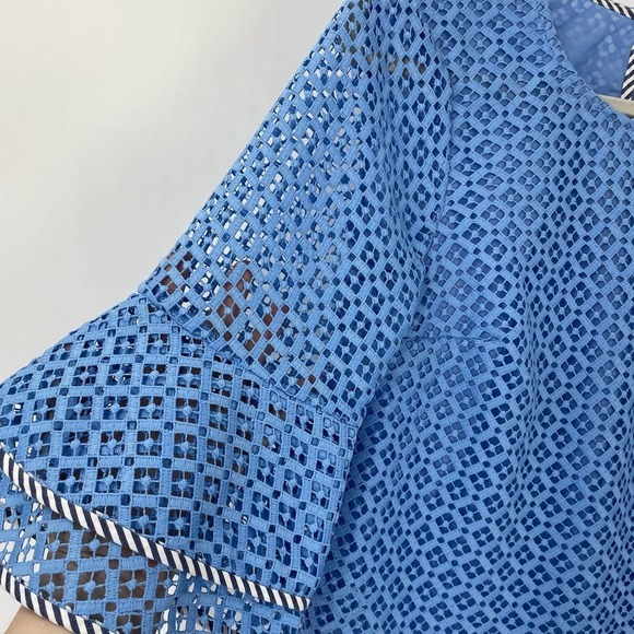 Draper James 6 Lattice Double Bell Sleeve Top TO0151 - Picture 5 of 10